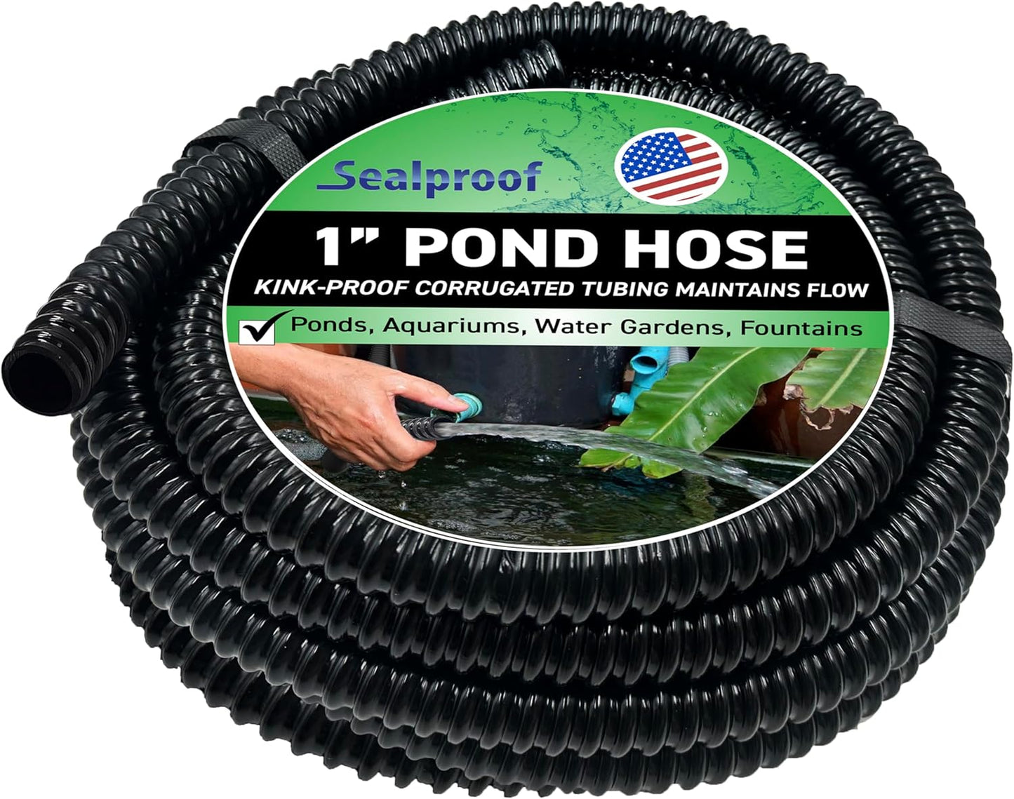 Sealproof 1-Inch ID Corrugated Pond Tubing for Aquaculture Use