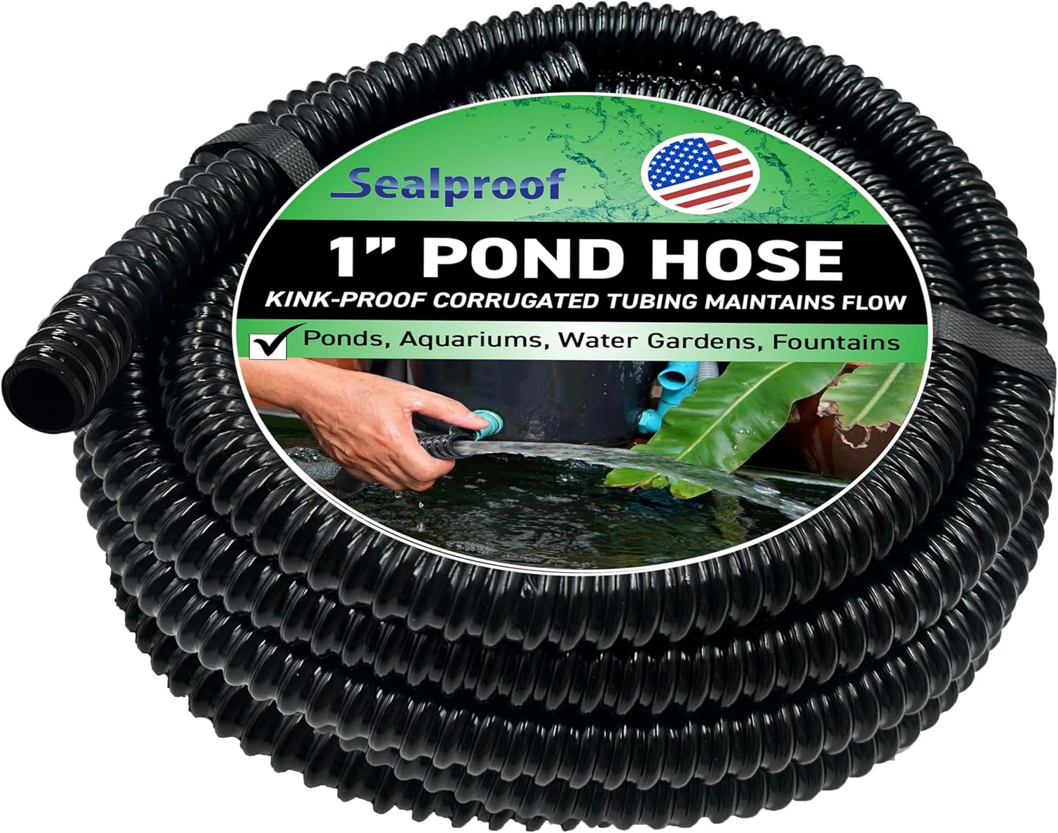 Sealproof 1-Inch ID Corrugated Pond Tubing for Aquaculture Use