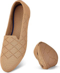 Knitted Women's Round Toe Flats - Comfortable Foldable Travel Shoes