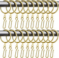 Gold Metal Curtain Rings & Hooks Set - Easy Curtain Hanging!