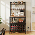 Kitchen Microwave Bakers Stand 31 in Wine Rack with Power Outlet