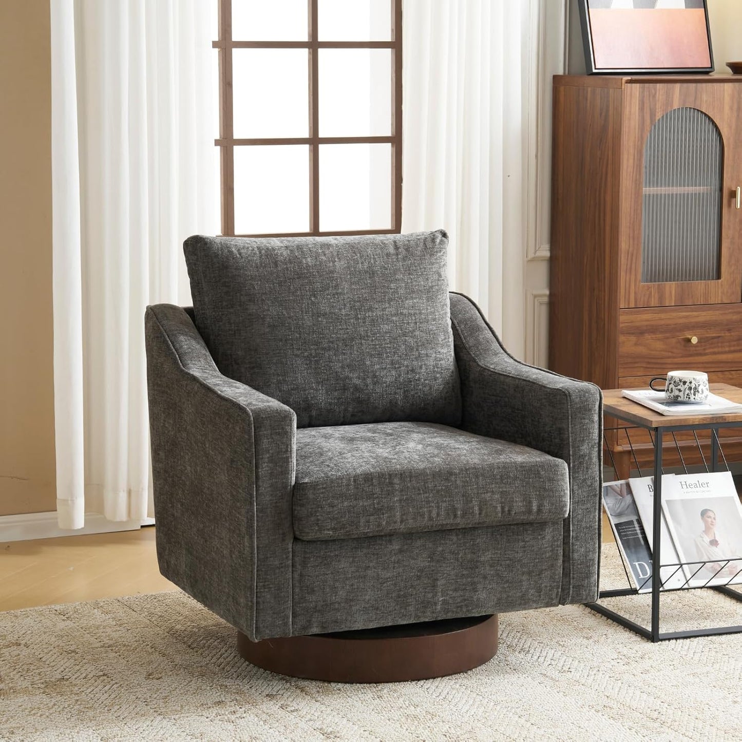 VINGLI Swivel Accent Chair: 360 Rotation for Versatile Comfort