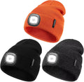Beanie with Light for Men Women 3-Pack - Warm LED Headlamp Hats