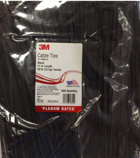 3M Standard Cable Tie CT11BK50-D: Durable Black Nylon Ties
