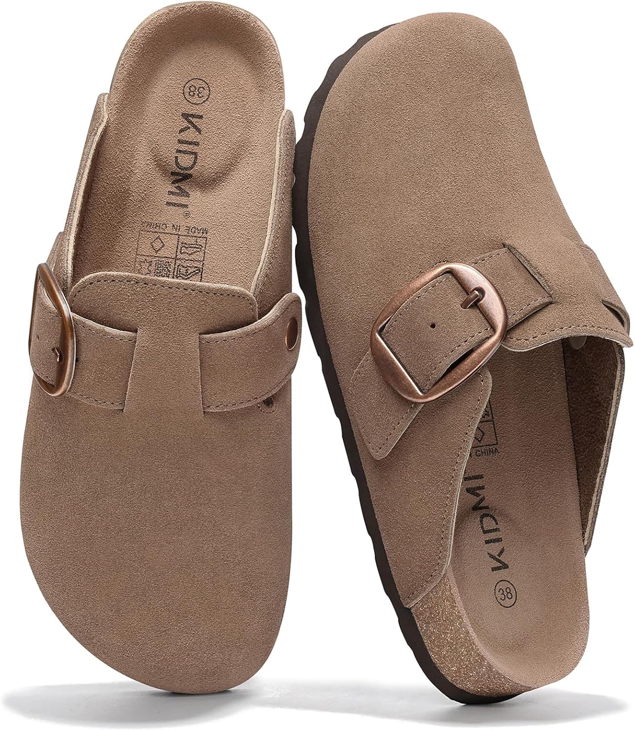 Genuine Suede Clogs for Women with Memory Foam Comfort