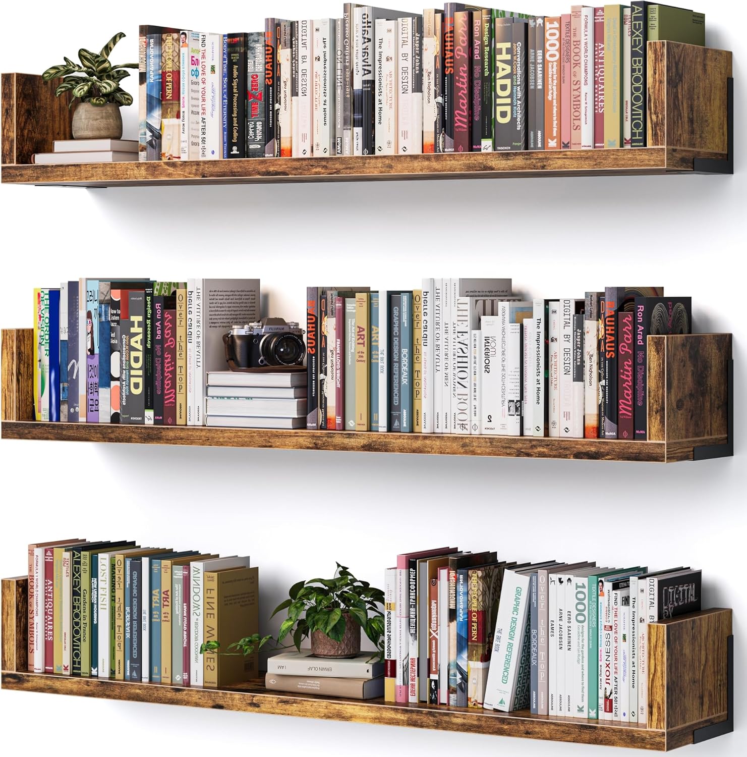 U Shaped Wall Bookshelf Set of 3 for Stylish Storage Solutions