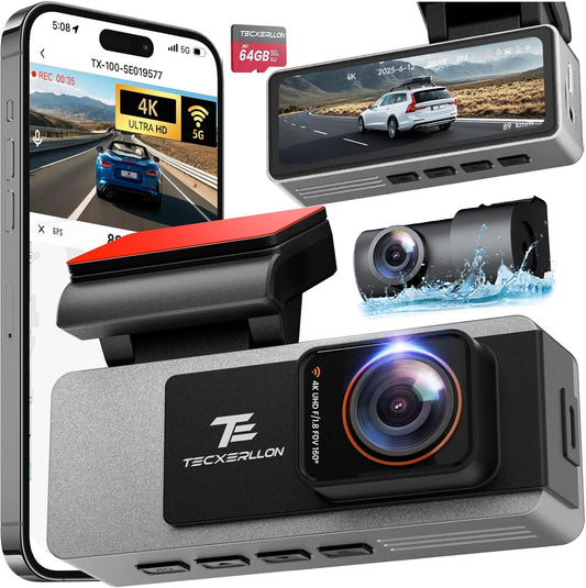 4K Full HD Dual Dash Camera with Night Vision and GPS Tracking
