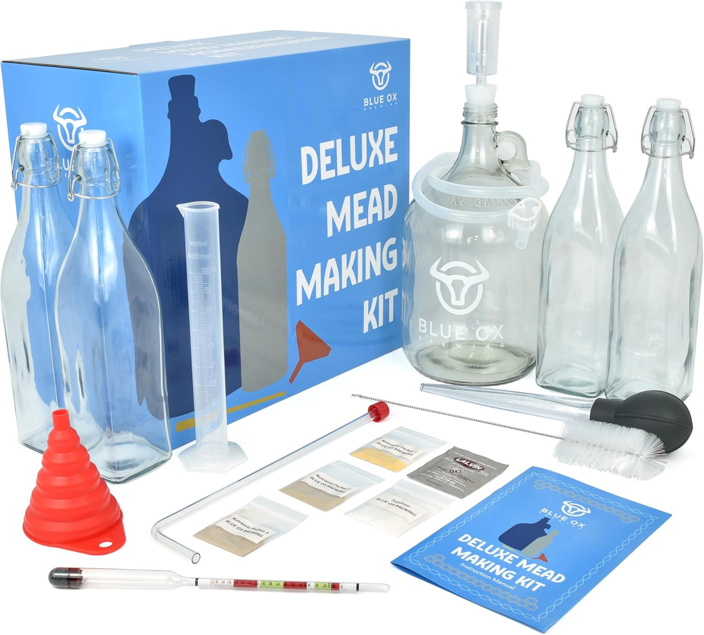 Deluxe Mead Making Kit with Hydrometer & Storage Bottles