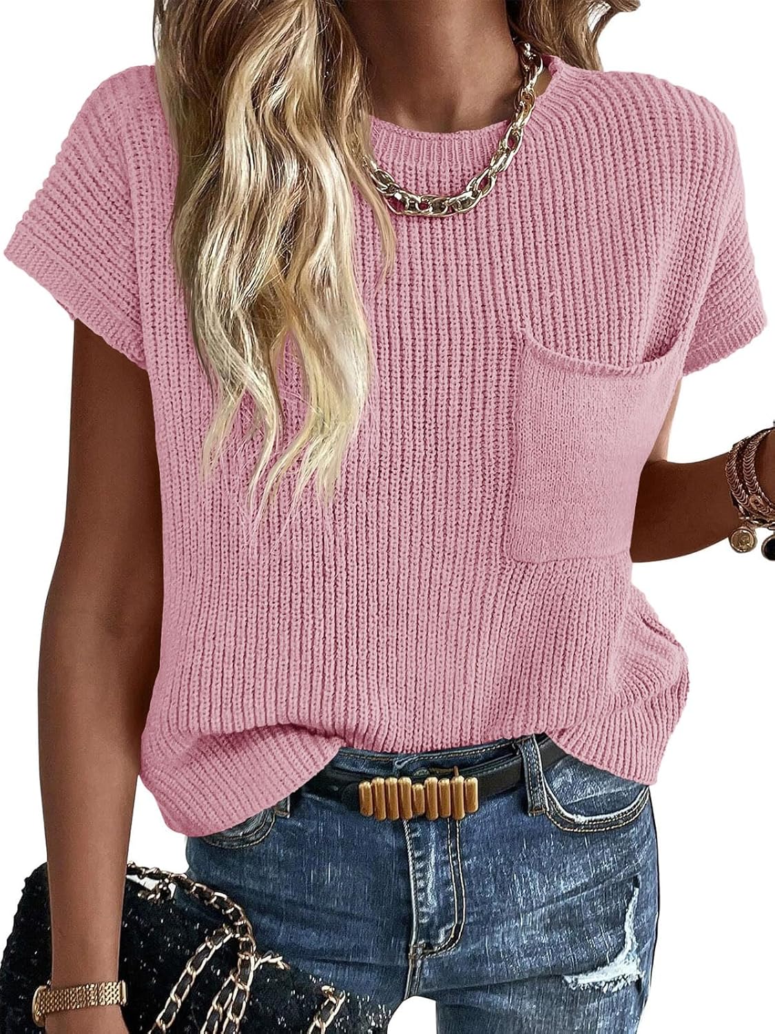 Imily Bela Summer Fall Short Sleeve Sweater for Women 2025