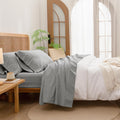 BESTOUCH Washed Cotton Linen Feel Sheet Set Twin - Soft Lightweight