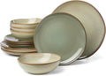Oneida Organic Shades 12-Piece Dinnerware Set, Sage Green - Casual