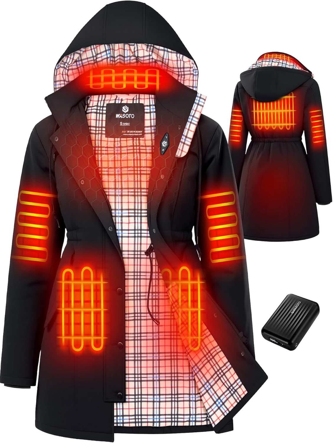WASOTO Heated Jackets for Women with 18400mAh Battery Pack