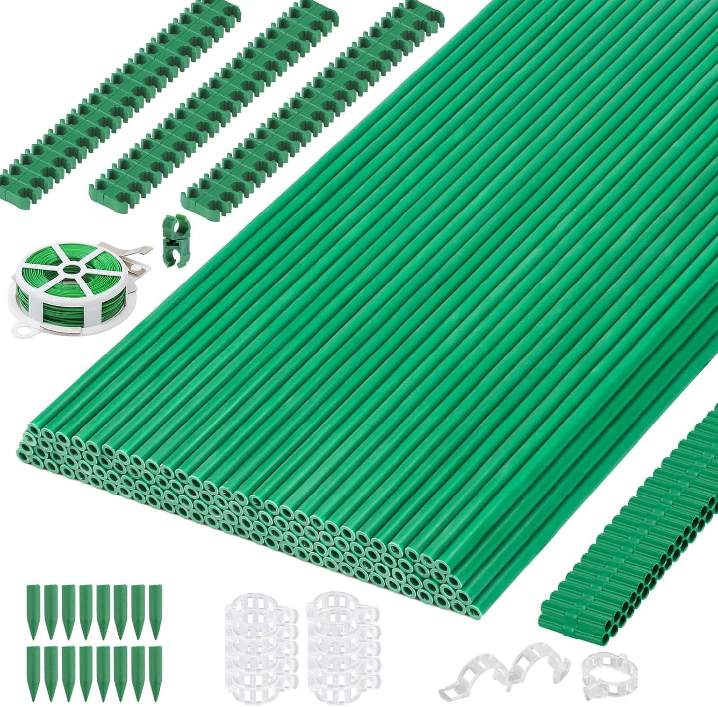 Cludoo 393PCS Garden Stakes Set for Tomato and Vegetable Support