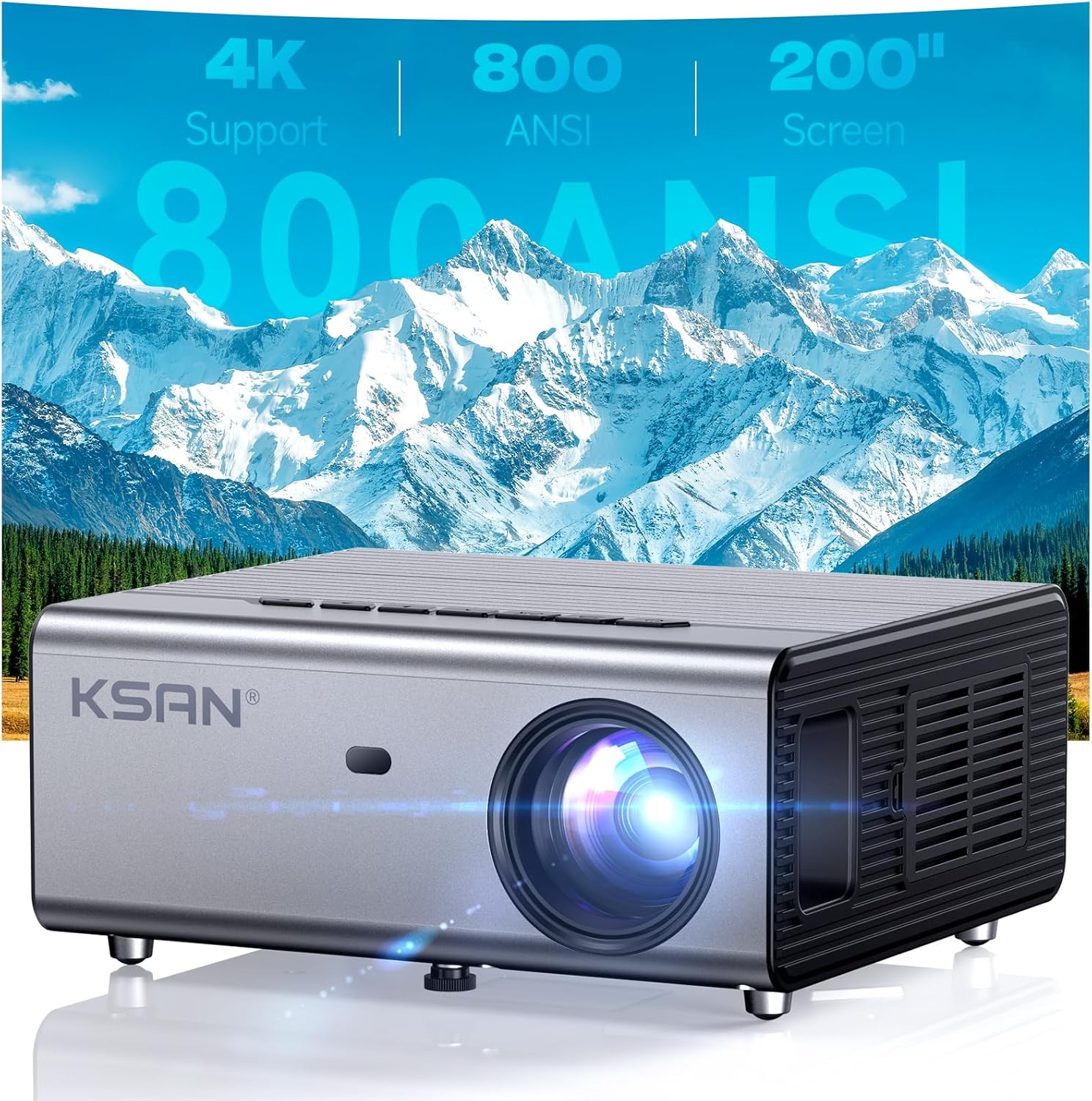 Outdoor Projector with WiFi and Bluetooth for Stunning Clarity