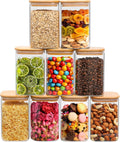 ComSaf 1.2 Qt Glass Storage Containers with Lids - Clear Square Pantry