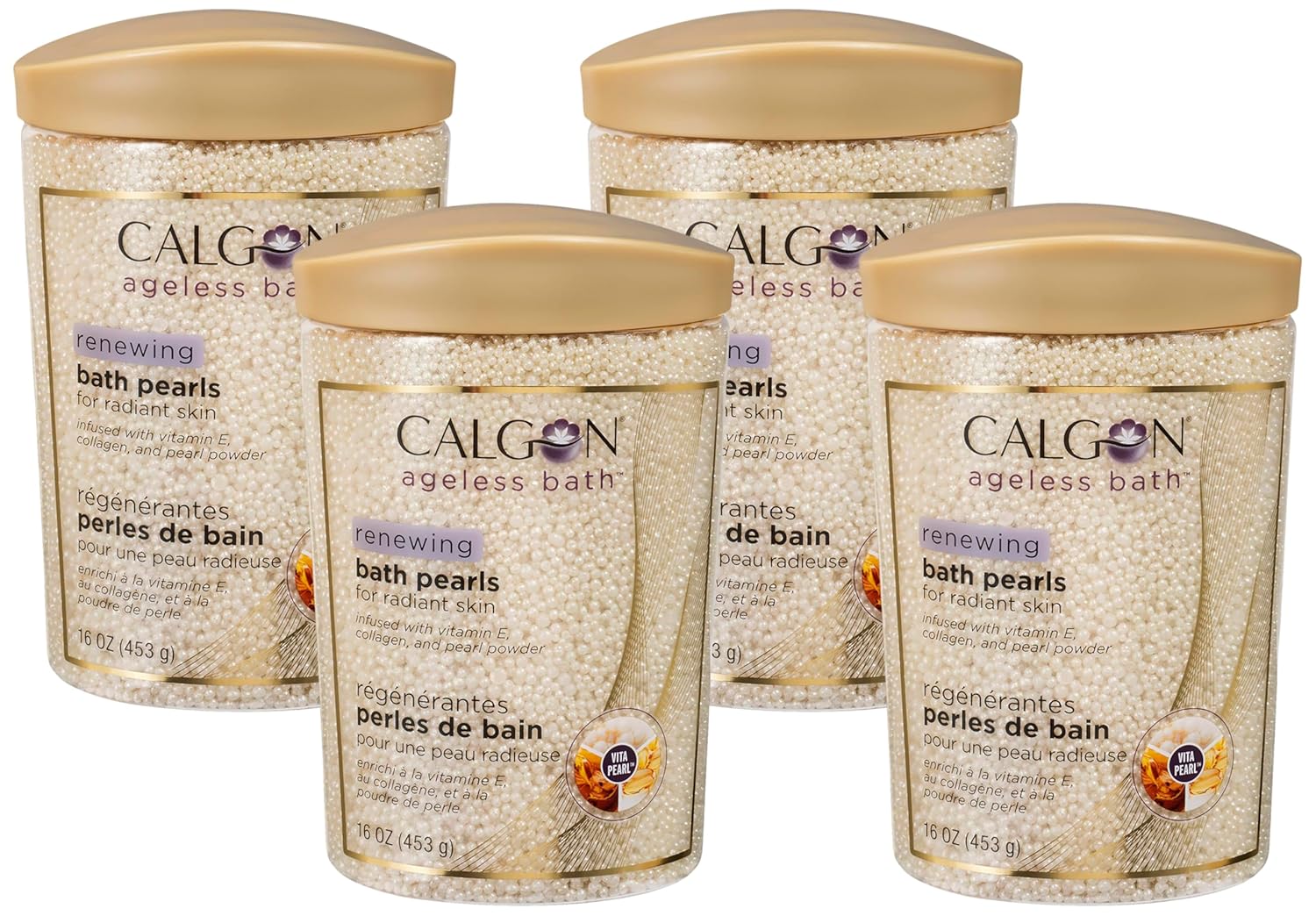 Calgon Ageless Bath Renewing Pearls for Youthful Skin Glow