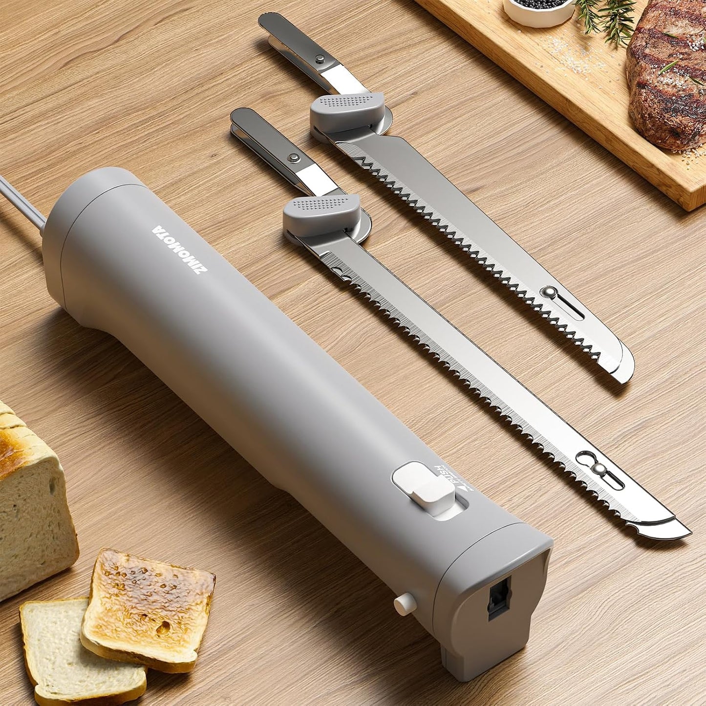Electric Knife for Effortless Slicing of Meats and Bread