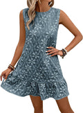 SOLY HUX Ruffle Hem Sleeveless Tank Mini Dress - Casual (Style H88X)