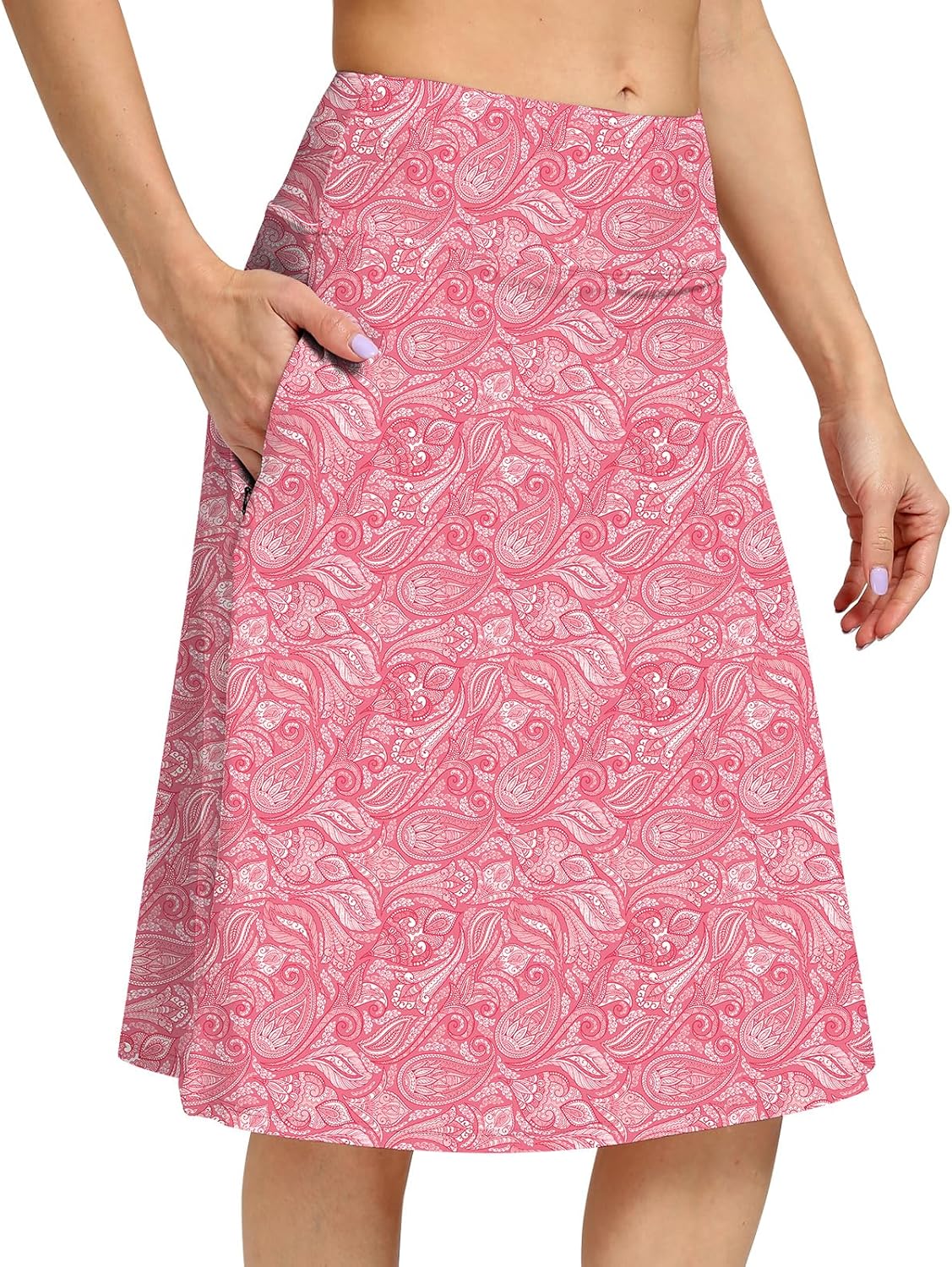 Womens Skorts Modest Knee Length Athletic Midi Active Skirt