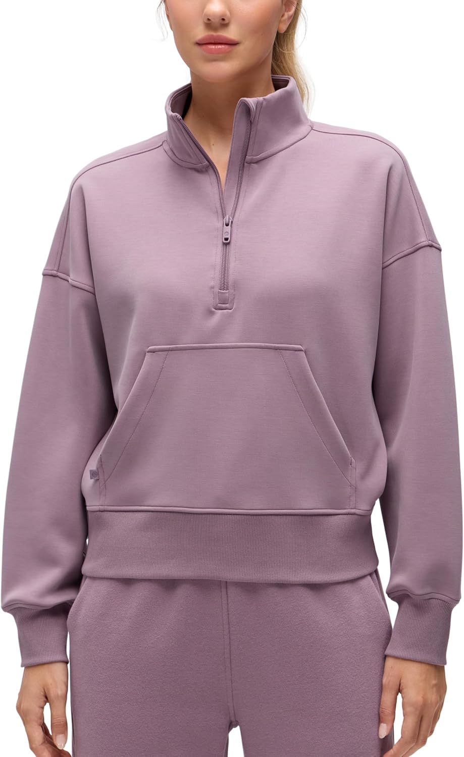CRZ YOGA SoftAura Half Zip Sweatshirt for Women - Cozy Layer