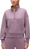 CRZ YOGA SoftAura Half Zip Sweatshirt for Women - Cozy (Style DNDP)