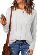 EVALESS Casual Crewneck Sweaters for Women - Lightweight Fall Knit