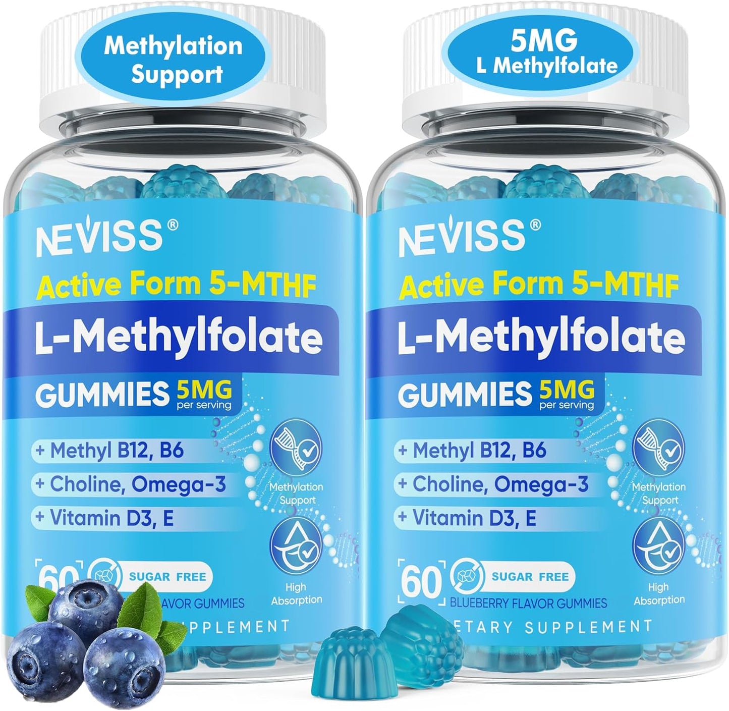 L Methylfolate Gummies for Methylation, Focus, and Mood Support
