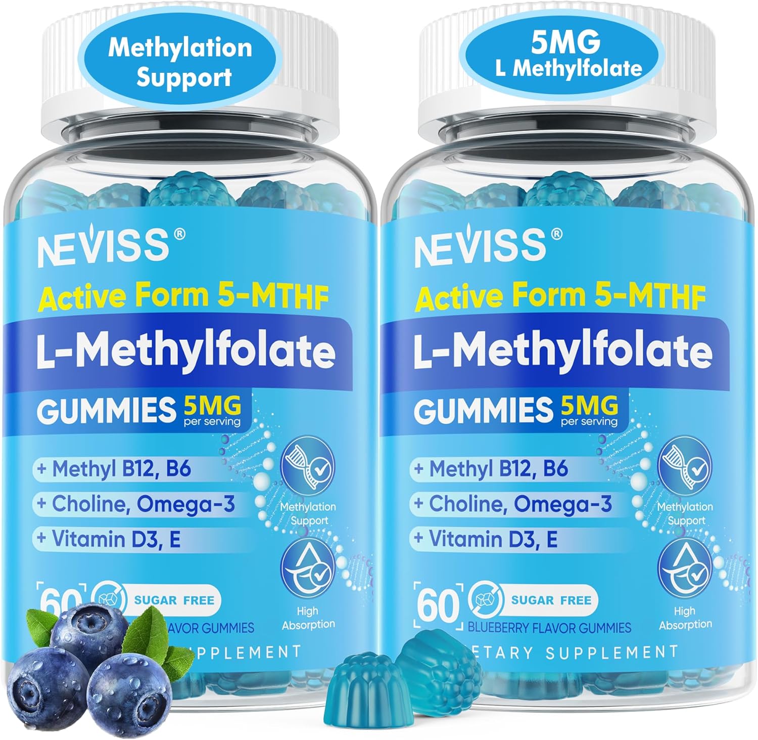 L Methylfolate Gummies for Methylation, Focus, and Mood Support