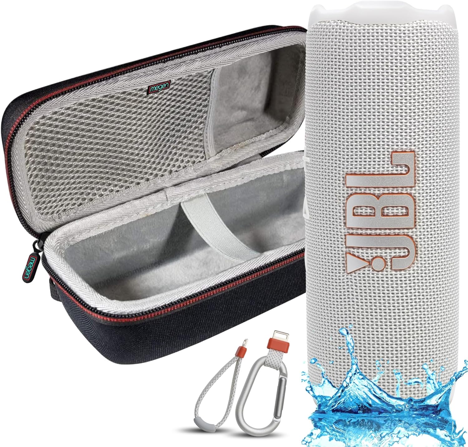JBL Flip 7 Portable Bluetooth Speaker with Megen Case Protection