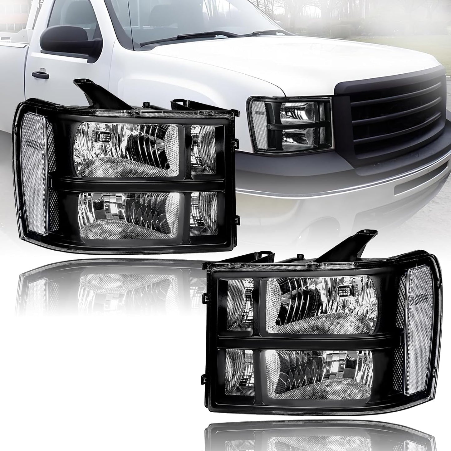 Headlights for 2007-2013 GMC Sierra 1500 & 2500HD 3500HD