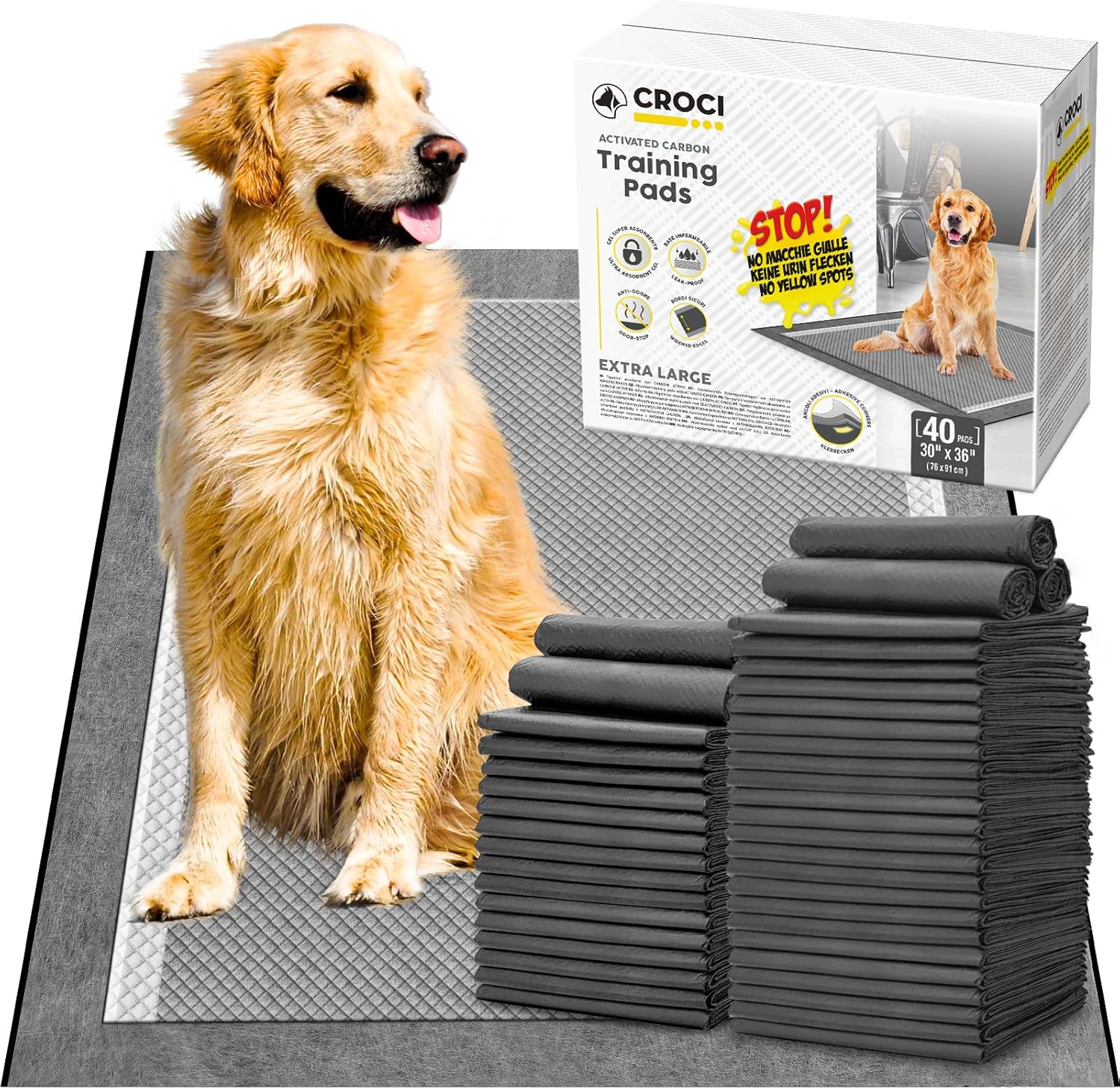 CROCI Potty Pads for Dogs XXL 30x36in with Odor Control