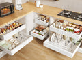 6 Pack Pull Out Cabinet Organizer 21in Deep - Expandable Slide-Out