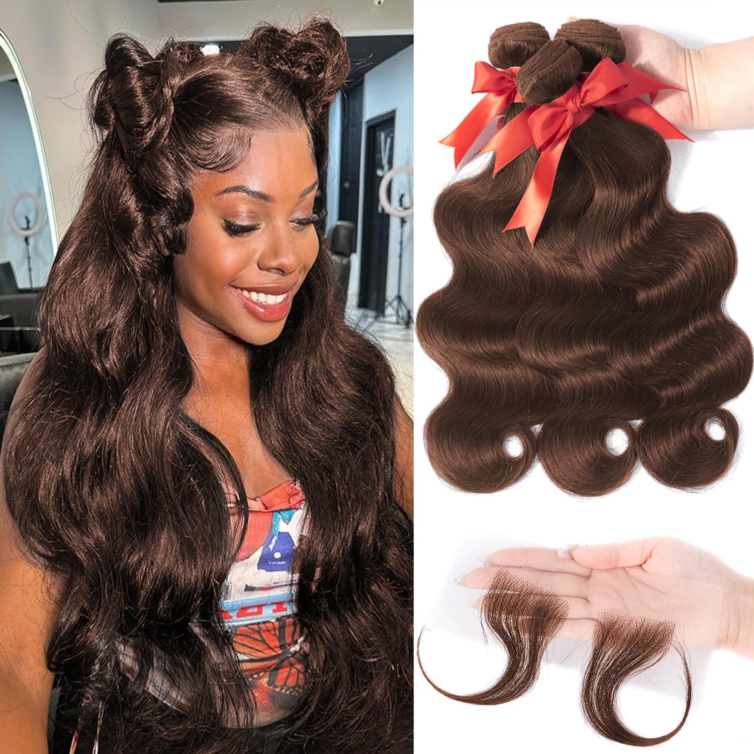 Brown Body Wave Bundles Human Hair 26 28 30 Inches for You