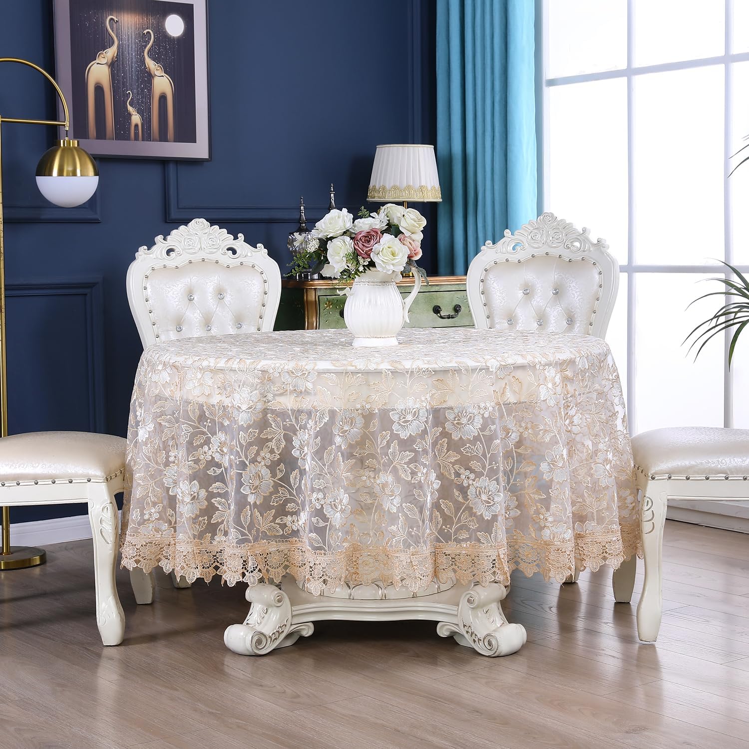 90 Round Tablecloth Lace Table Cloth for Vintage Chic Dining