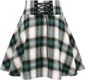 Gothic Plaid Mini Skirts for Women Short High Waist Skater Skirt