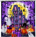 Halloween Shower Curtain 71 x 71 in - Spooky Pumpkins and Ghosts