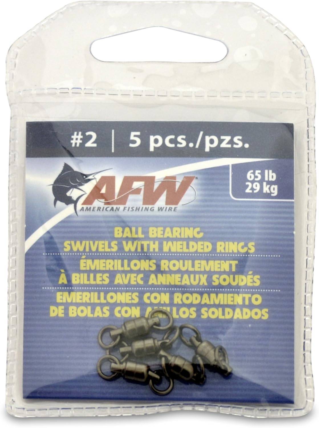 AFW Black Ball Bearing Swivels x5 - Smooth Fishing Action