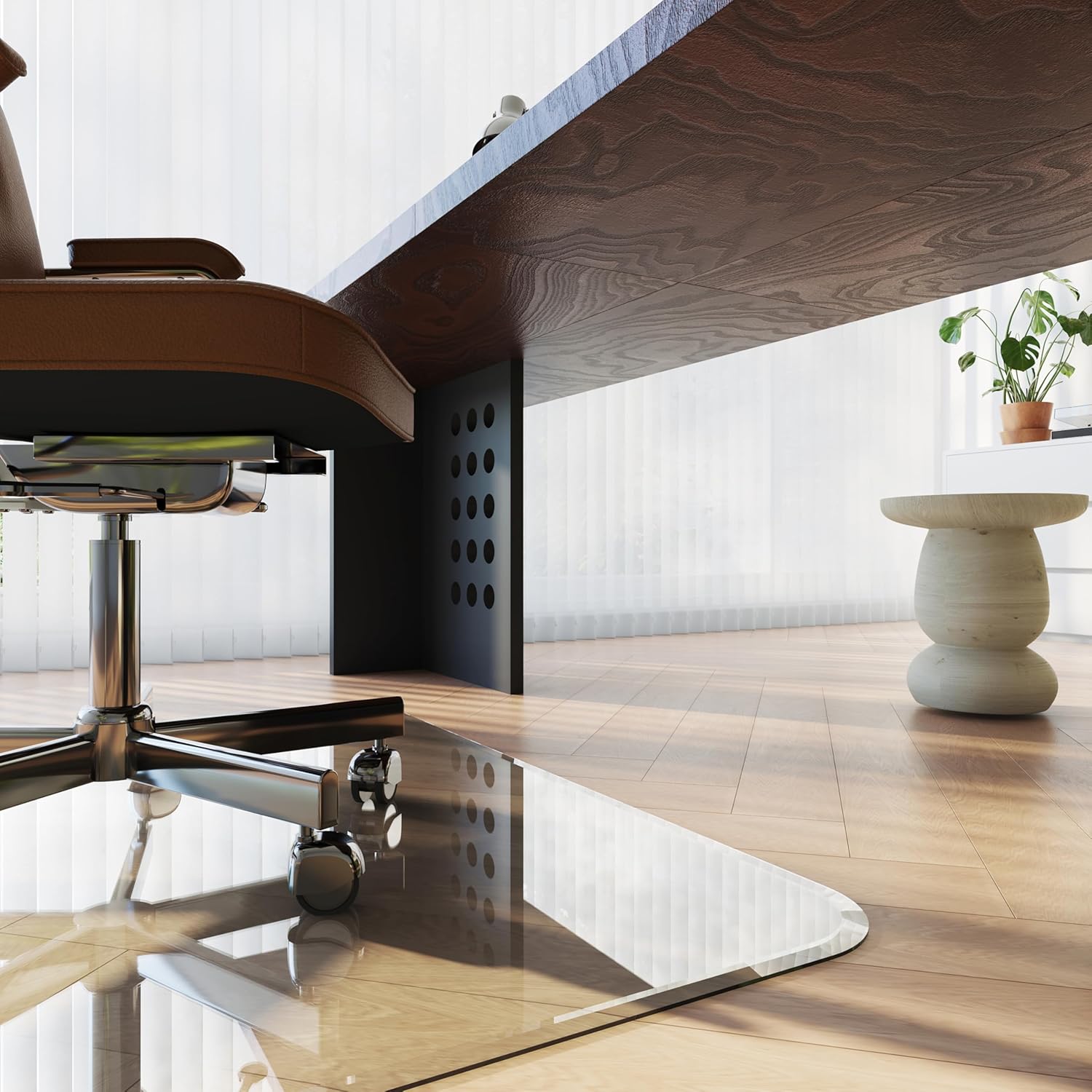 36 x 46 Inch Tempered Glass Chair Mat for Carpet and Floors