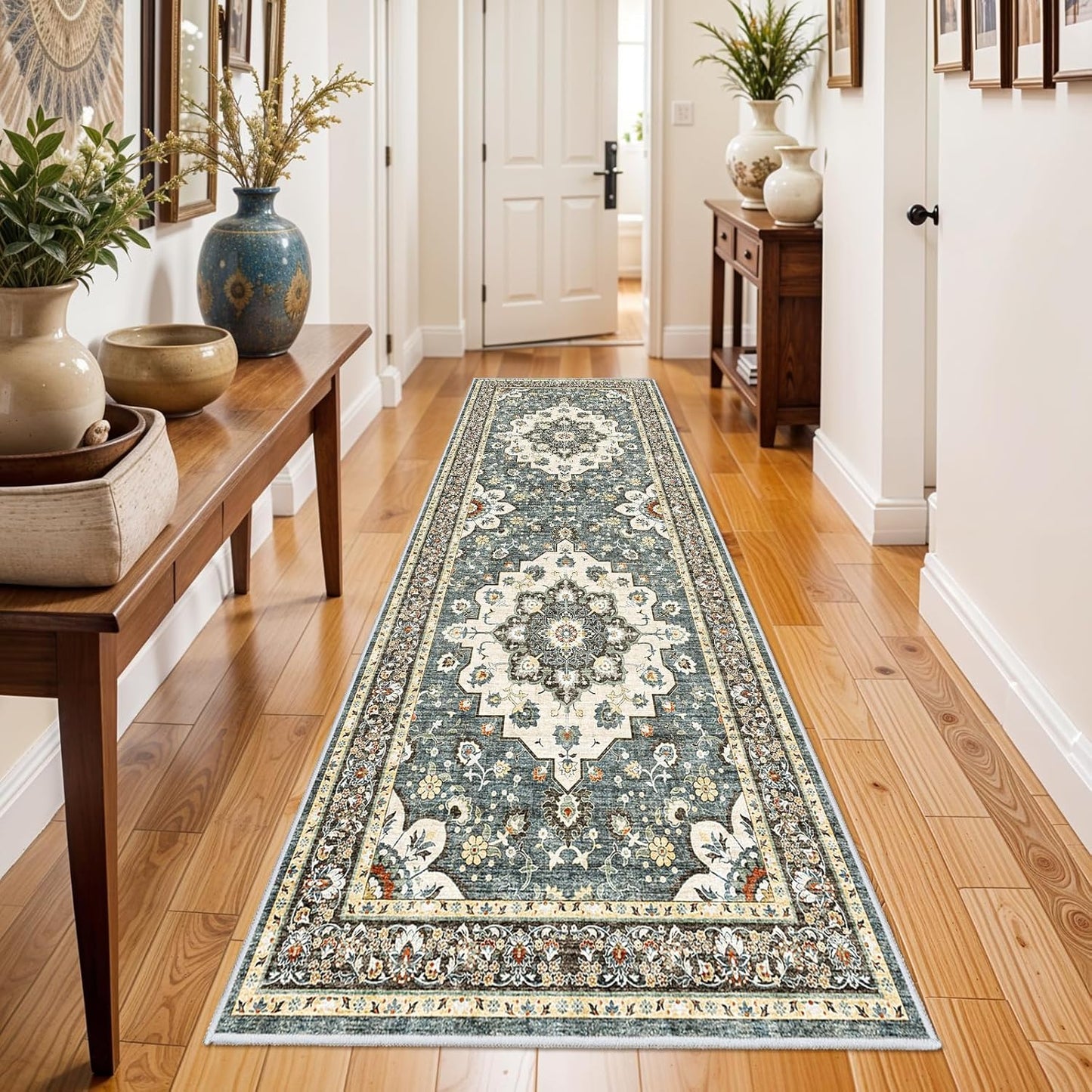 Washable Oriental Hallway Runner Rug - Soft Carpet for Home