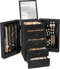 Elegant 5-Layer Jewelry Box Organizer with Mirror & Drawers