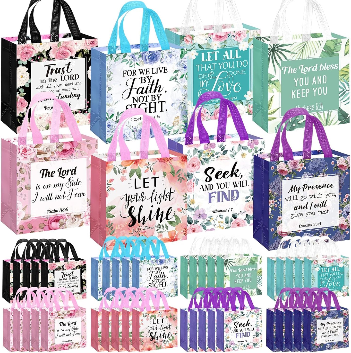64 Pcs Bible Verse Gift Bags for Religious Celebrations