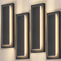 Modern Exterior Lighting Fixtures 4-Pack - Sleek Black Porch Lights