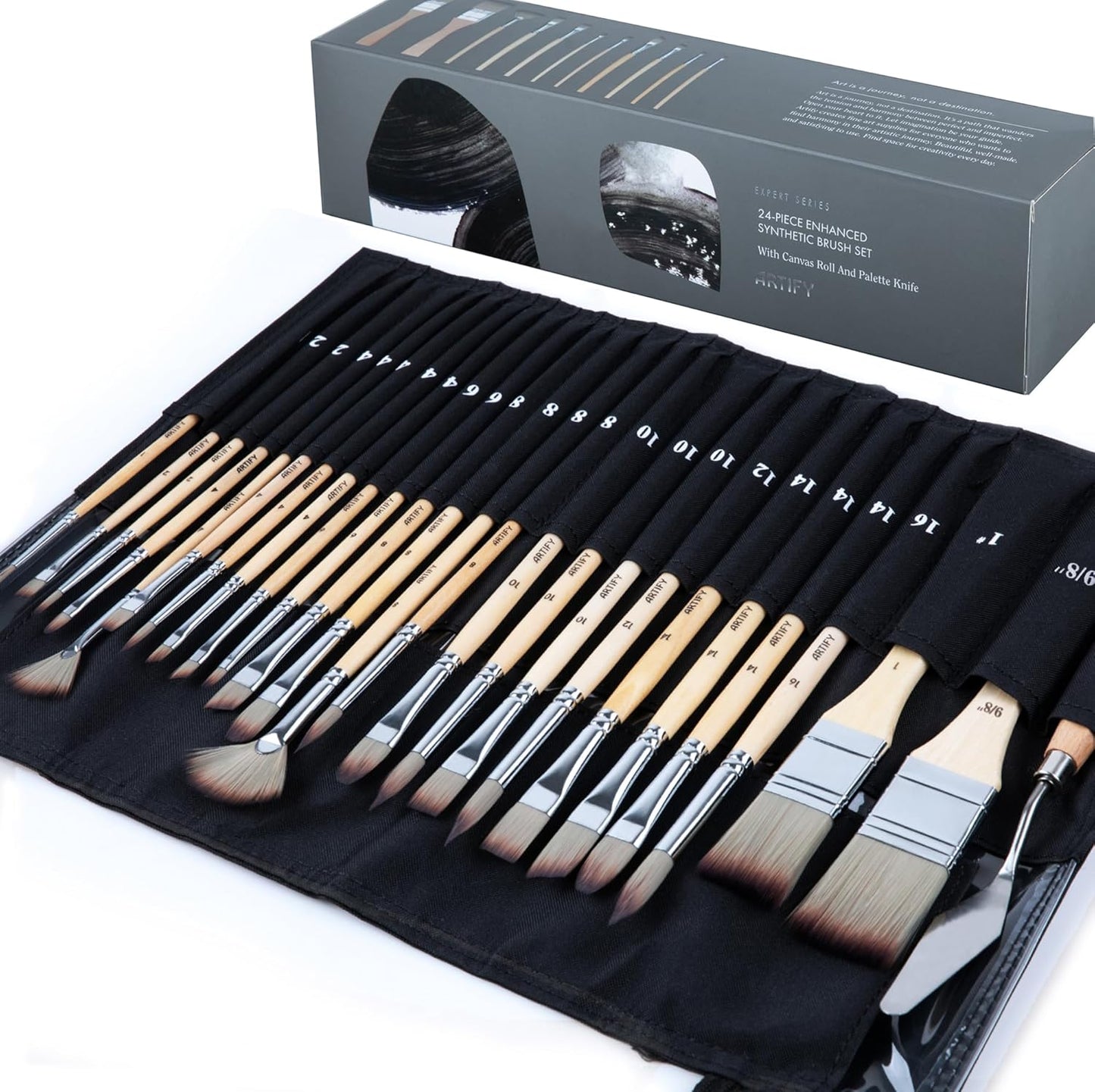 ARTIFY 25-Piece Professional Paint Brush Set for Artists