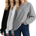 3 Pack Women's Oversized Nursing Tops Waffle Knit - Cozy Nursing