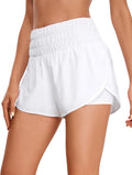CRZ YOGA High Waisted Running Shorts 3in - Split Breathable Pocket