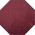 Ambiant Pet Friendly Cranberry 6ft Octagon Area Rug - Soft, Stain