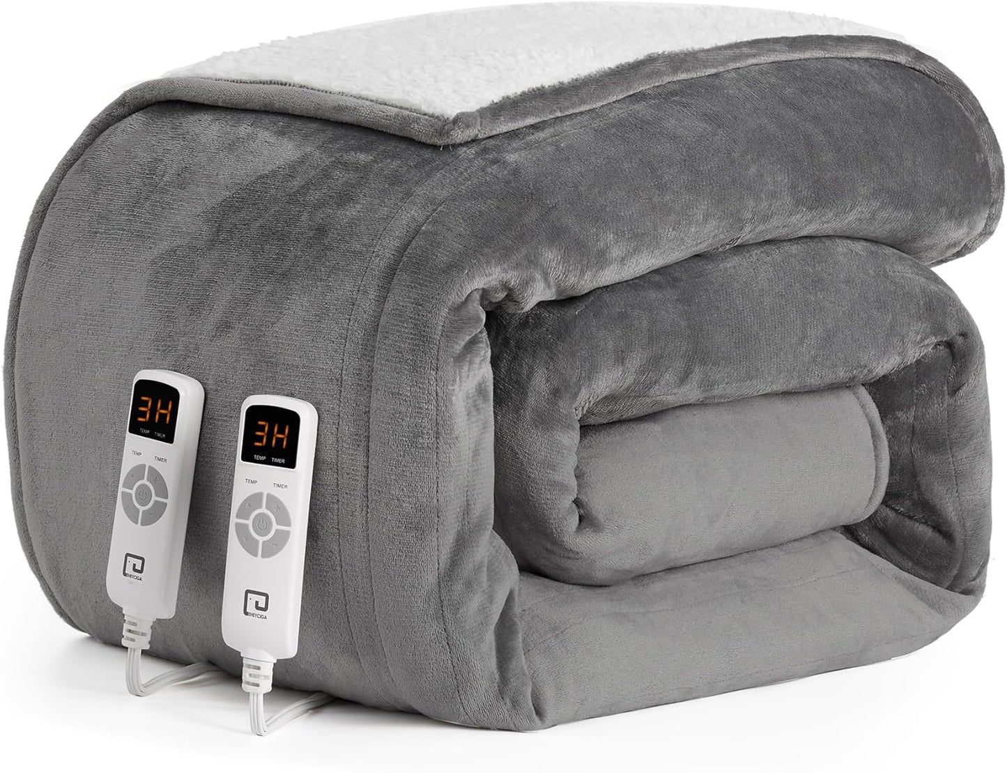 EHEYCIGA Heated Blanket King Size with Fast Heating & Safety
