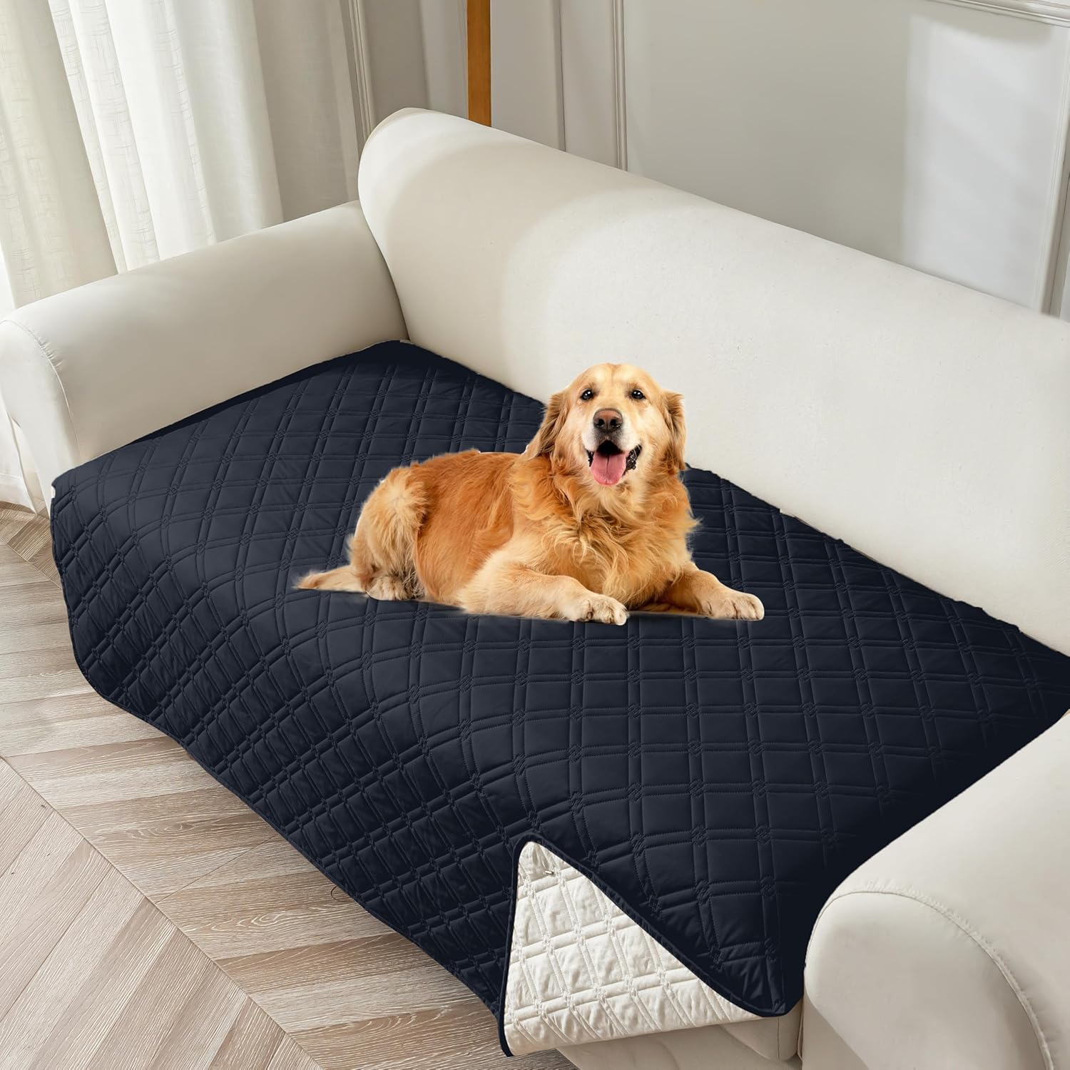 Genina Waterproof Couch Cover for Pets, Washable 86.6 inch Sofa