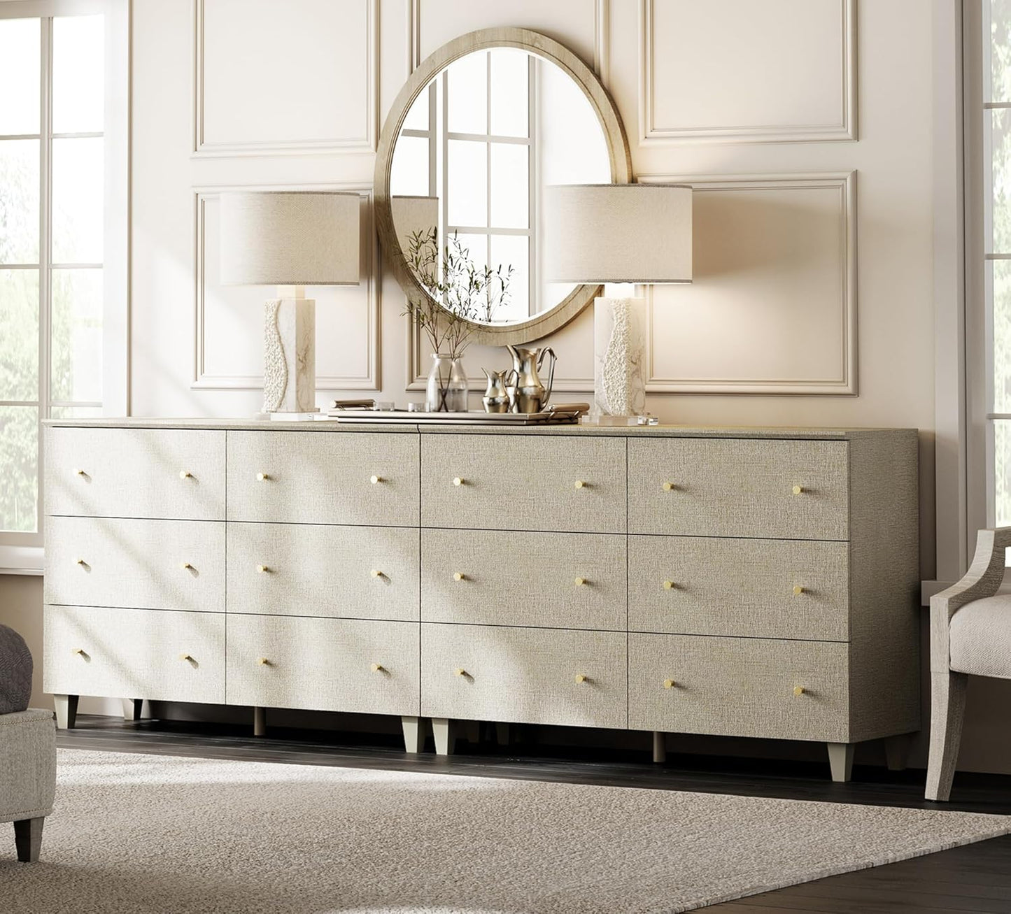 Modern 12 Drawer Dresser Chests for Bedroom and Living Room