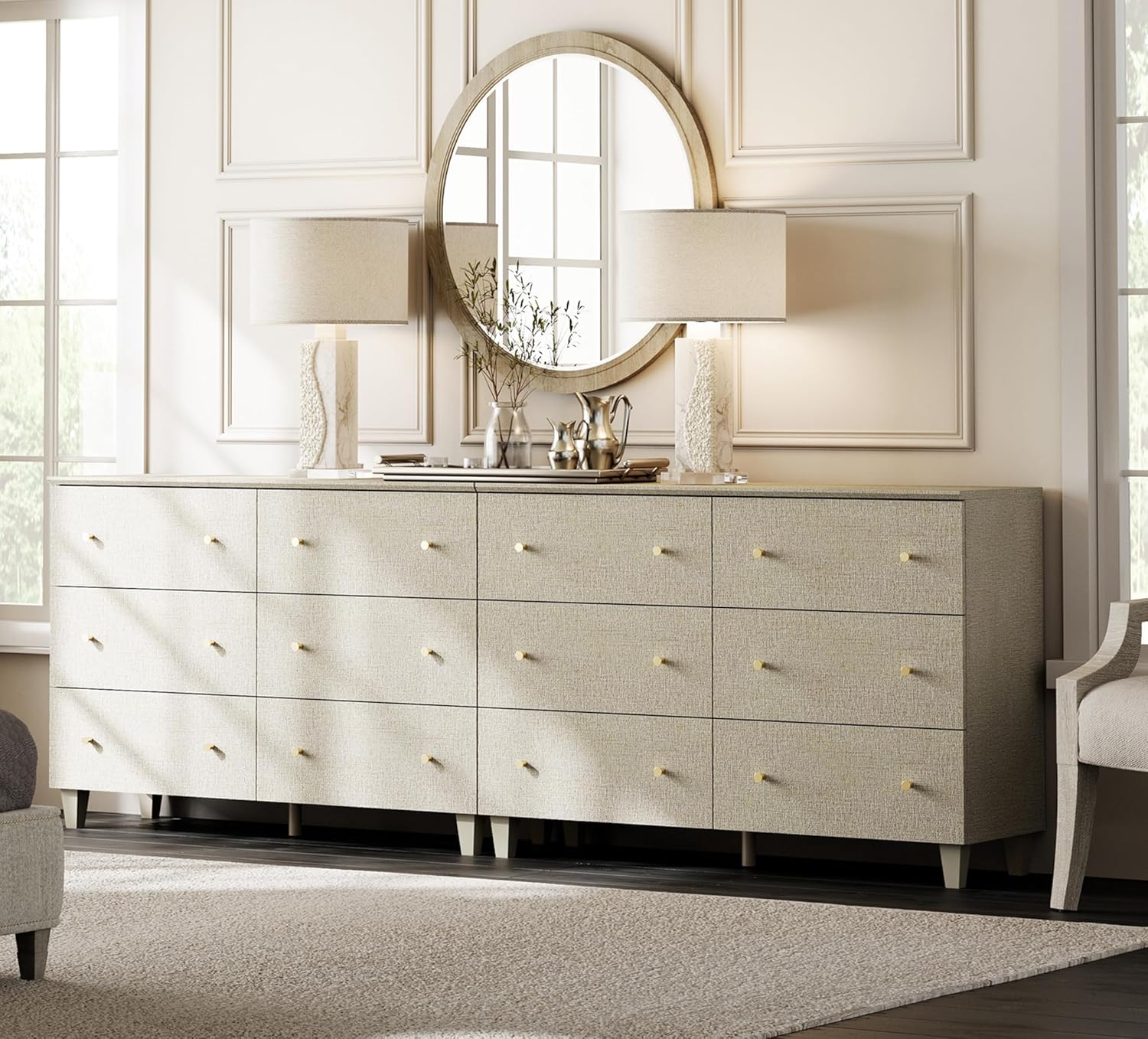 Modern 12 Drawer Dresser Chests for Bedroom and Living Room